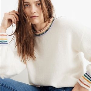 Madewell Gladwell Rainbow Trim Sweater